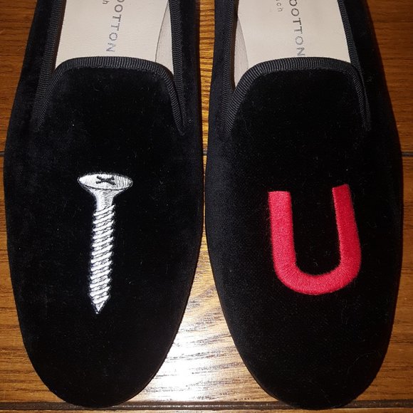 Stubbs & Wootton Shoes - Stubbs & Wootton Screw U Velvet Flats W9.5